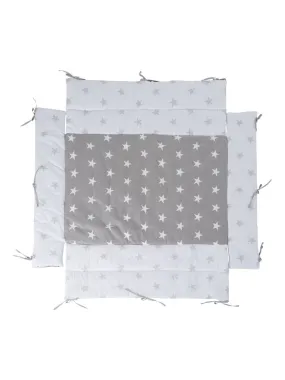 Tapis de parc universel avec bords - imprimé étoiles - 'ROBA' Little Stars - Gris Blanc