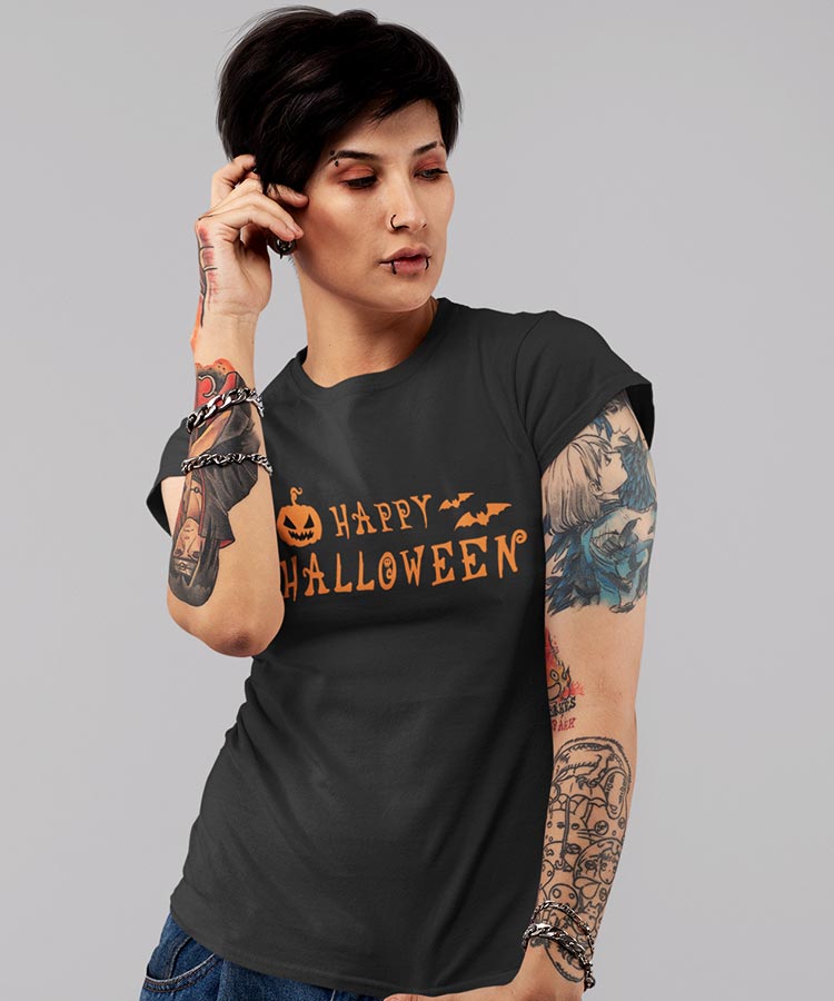 Tee-shirt Happy Halloween pour adultes et enfants - L'Atelier Textile