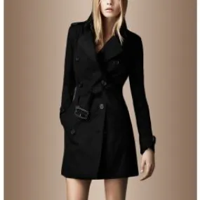 Trench coat imperméable pour femme avec double boutonnage ceinture