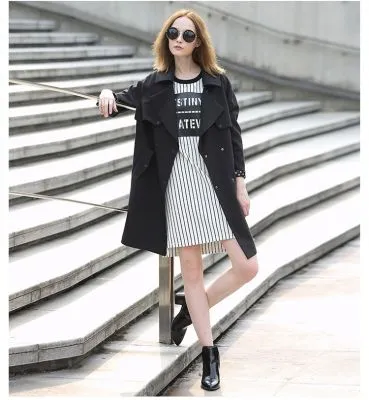 Trench coat pour femme avec fermeture à double boutonnage