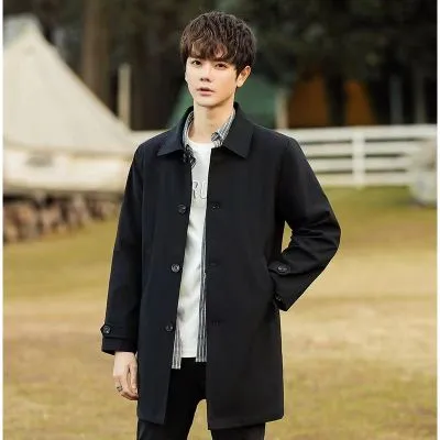 Trench pour Homme Manteau Imperméable Cintré Classique
