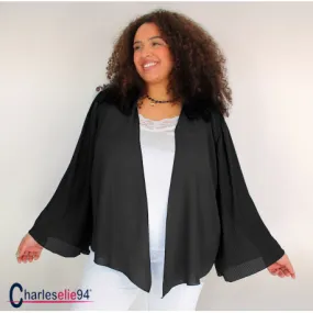 Veste boléro en mousseline ZEPHYR noir