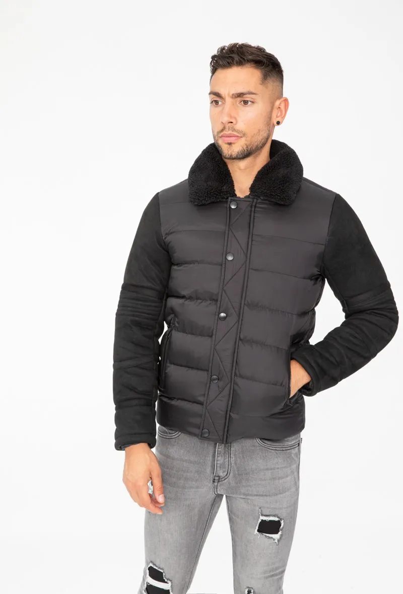 Veste col mouton matelassée