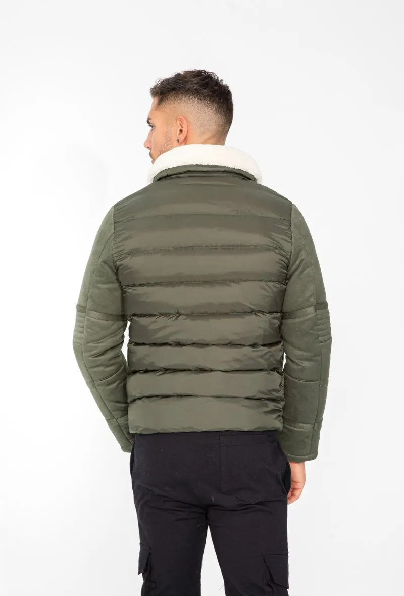 Veste col mouton matelassée