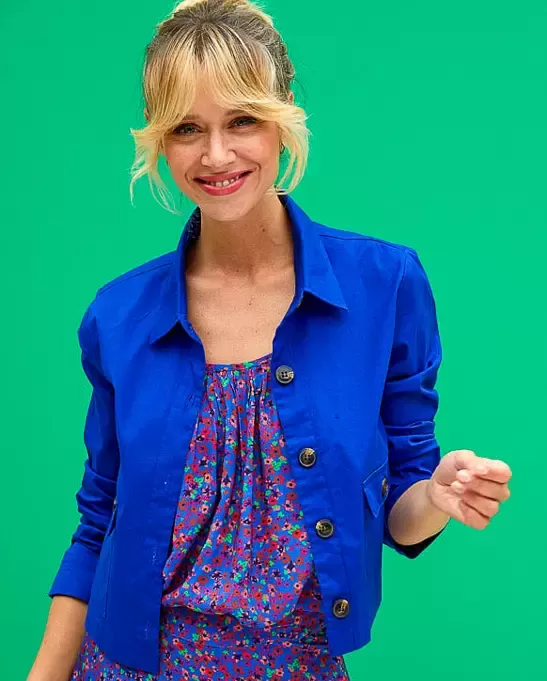 Veste courte bleue Princesse Nomade, Aline
