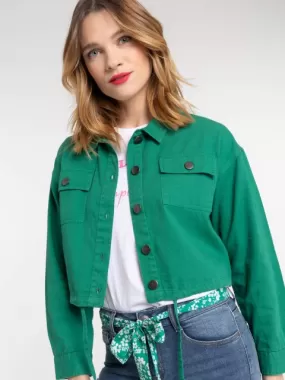 Veste courte vert bosphore femme