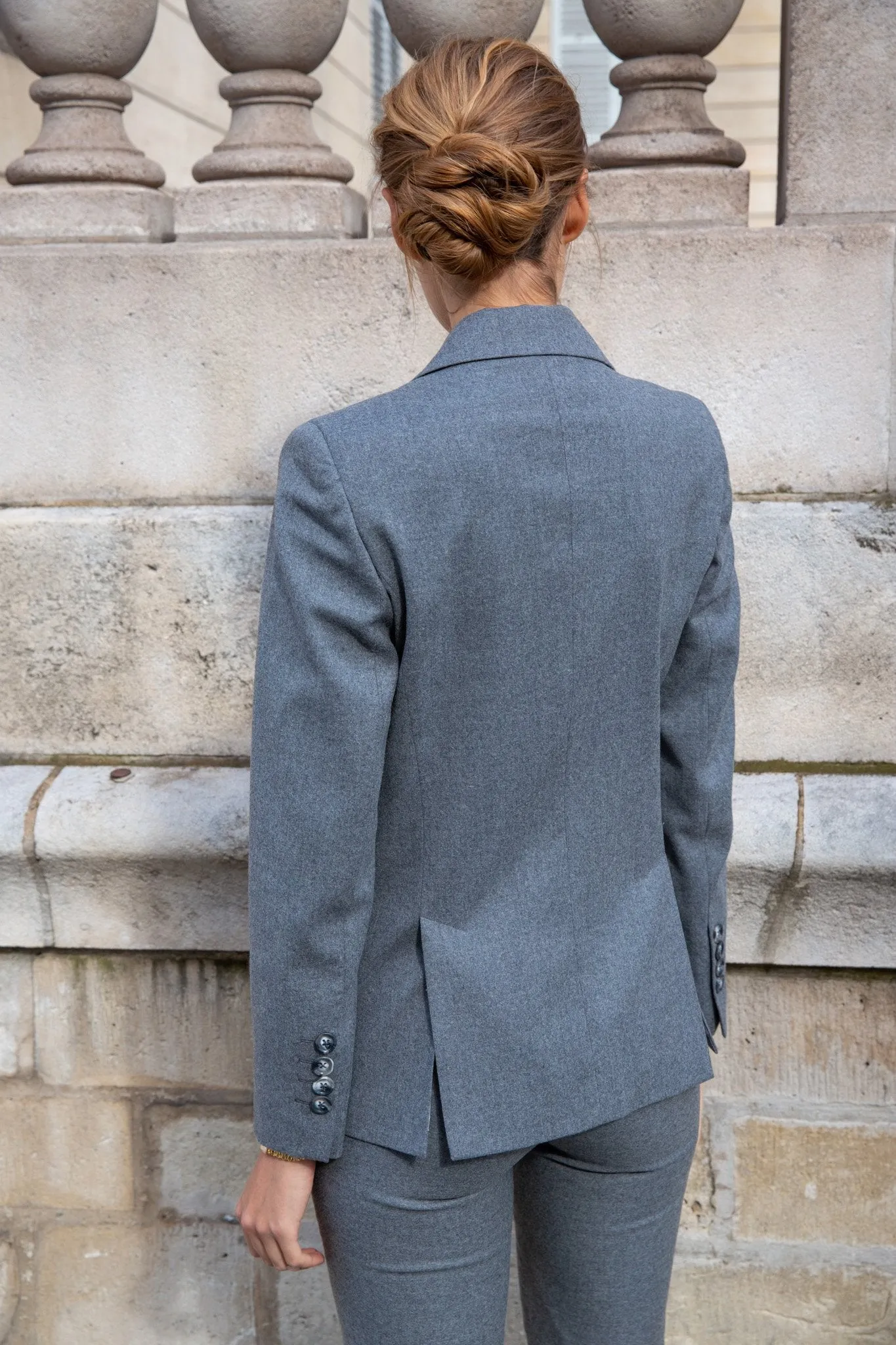 Veste de tailleur Lili en flanelle - Gris