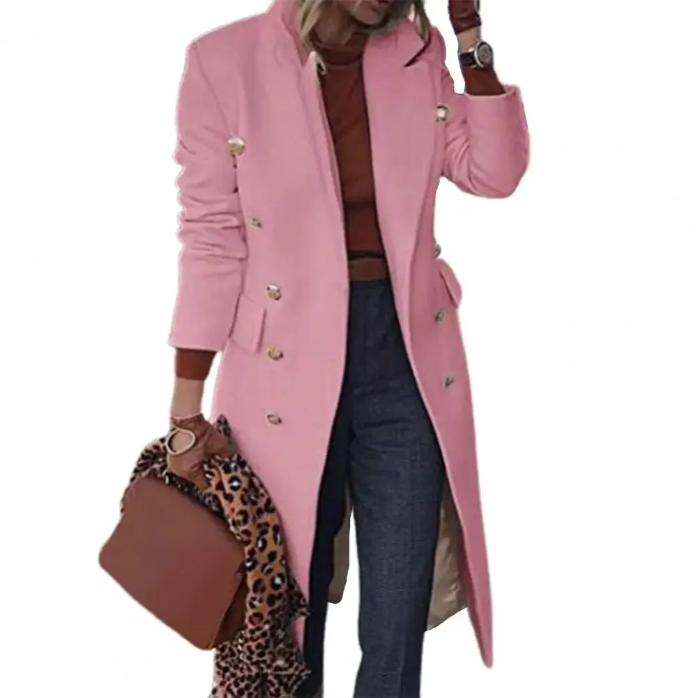 Veste en laine à double boutonnage pour femme