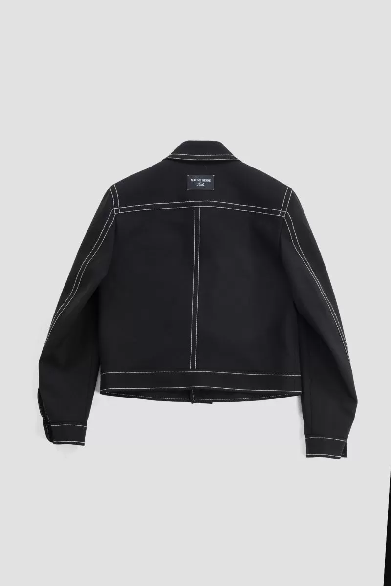 Veste HARRINGTON en laine noire