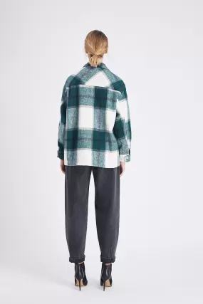 Veste Hippie Carreaux Vert Bleu