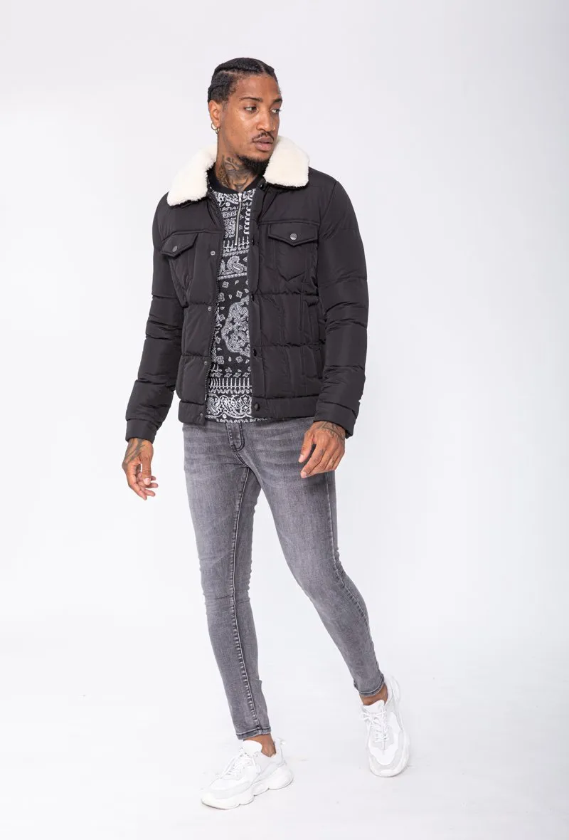 Veste matelassée avec col mouton