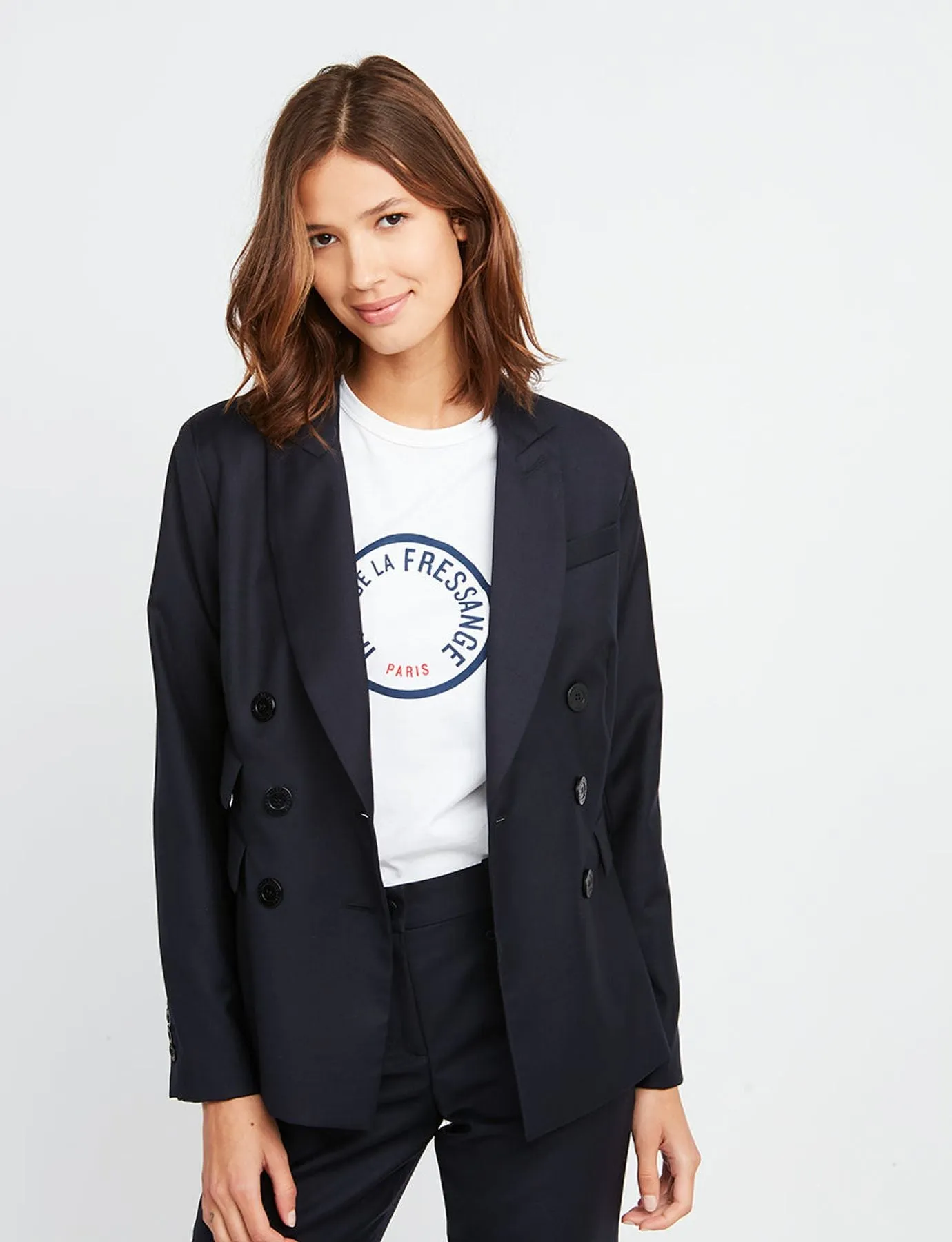 Veste Maurice laine bleu marine