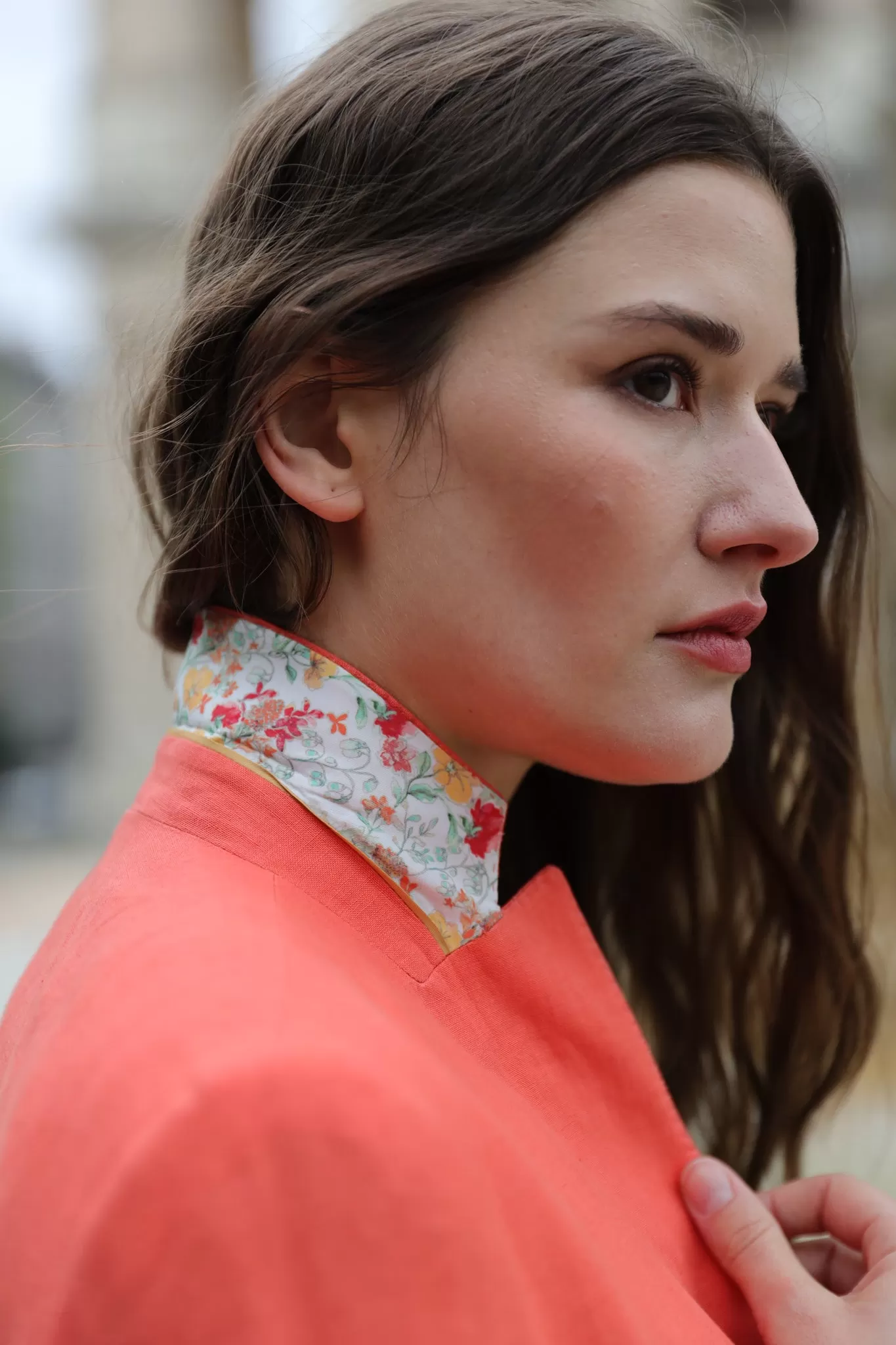 Veste victoire en lin - Orange