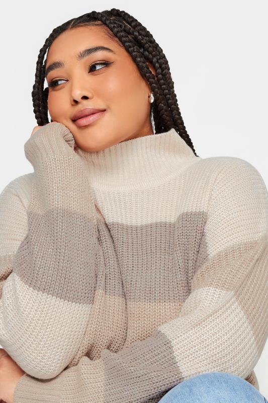 YOURS - Pull Beige Maille Design Rayures