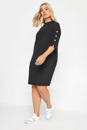 YOURS - Robe Courte Noire Toucher Doux en Jersey